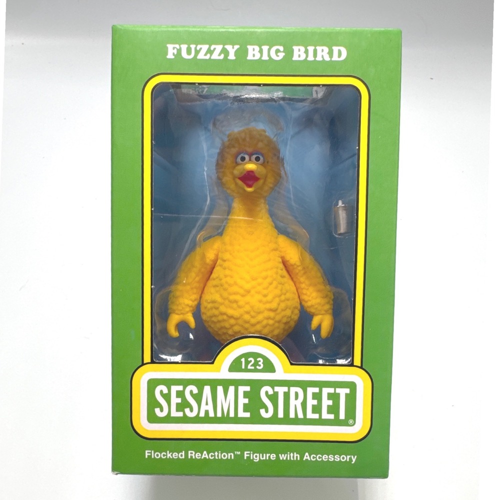 123 Super7 ReAction Figure 3.75 Yellow Fuzzy Big Bird Sesame Street Boxlunch NEW
